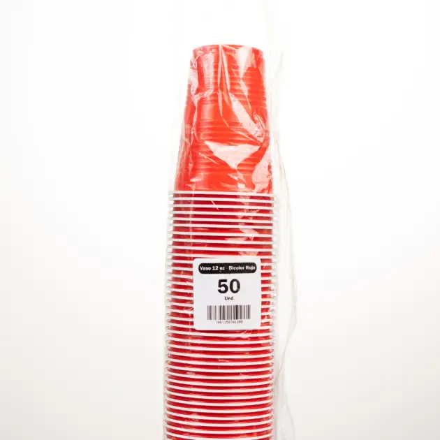 Vasos Bicolor 12oz Rojo